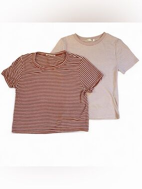 Bundle of two striped crop tops